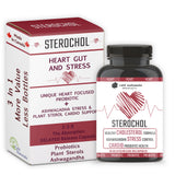 A Natural Supplement bottle and box that is a Statin Substitute, Heart Probiotic and Plant sterol with Ashwagandha