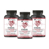 Three bottles of Sterochol supplement on a white background